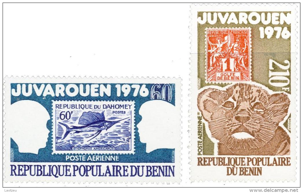 Bénin Aériens 1976 ~ A 254 à 255** - Expo JUVAROUEN - Benin – Dahomey (1960-...)