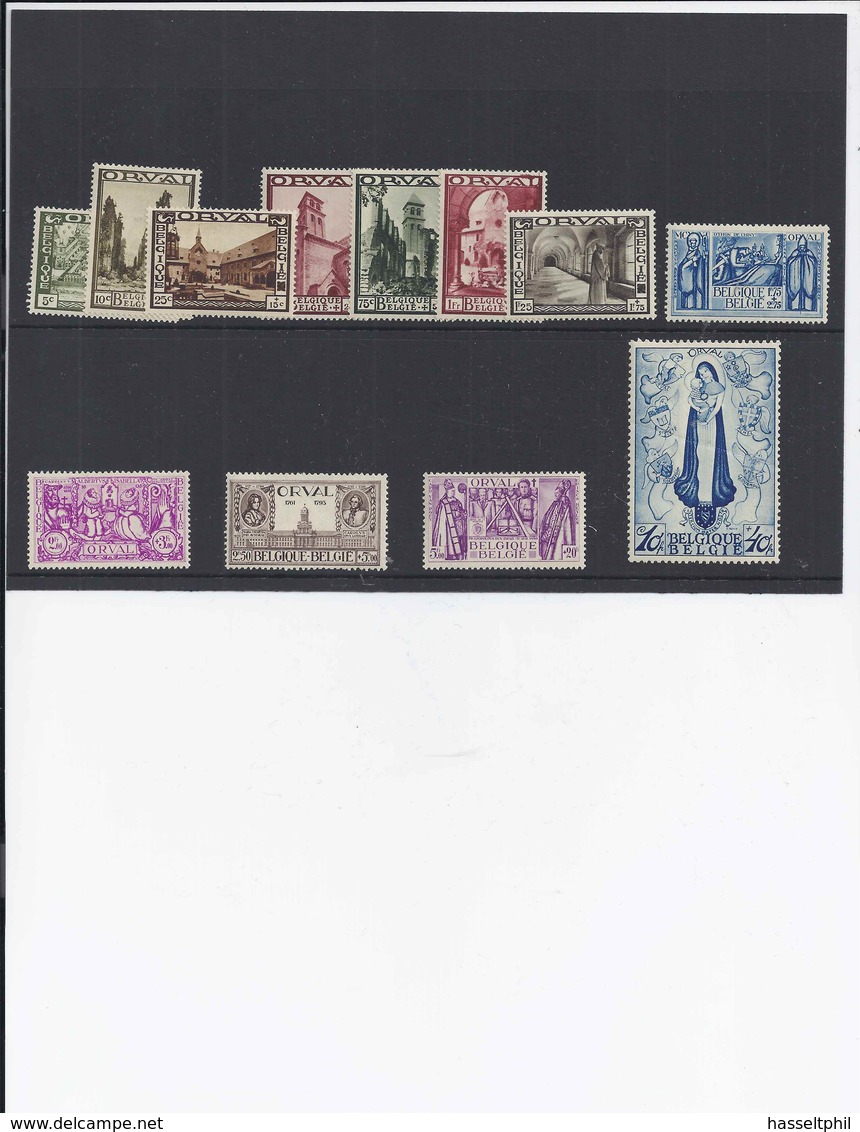 Belgie - Belgique 363/374  TWEEDE ORVAL - MET PLAKKER - AVEC CHARNIERE - Unused Stamps