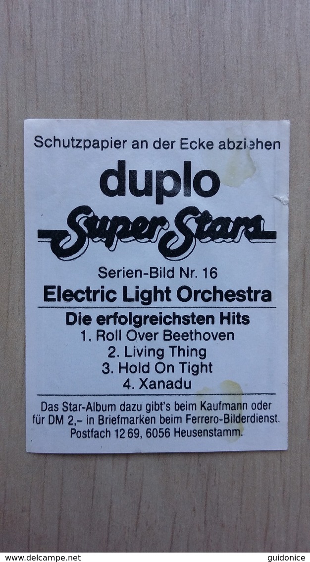 Duplo-Sammelbild Zu Dem Sammelheft "duplo Super Stars" (Electric Light Orchestra) - Sonstige & Ohne Zuordnung