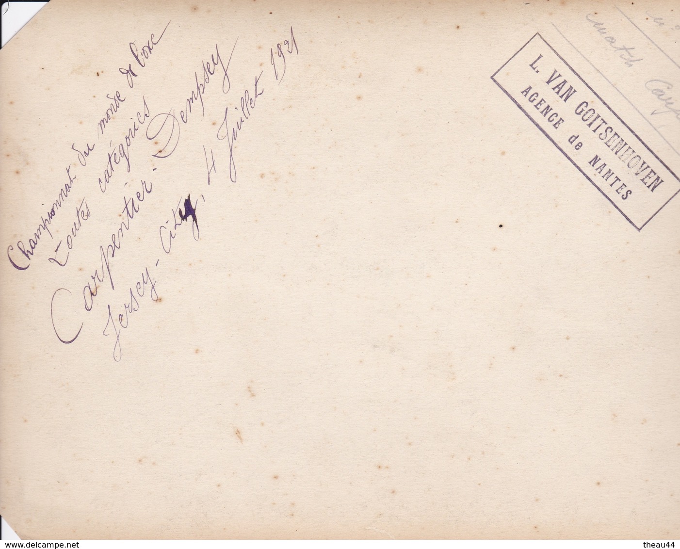 BOXE - Cliché Du Combat Du Championnat Du Monde "Georges CARPENTIER - Jack DEMPSEY"en 1921 à JERSEY-CITY - Voir Descript - Boxe