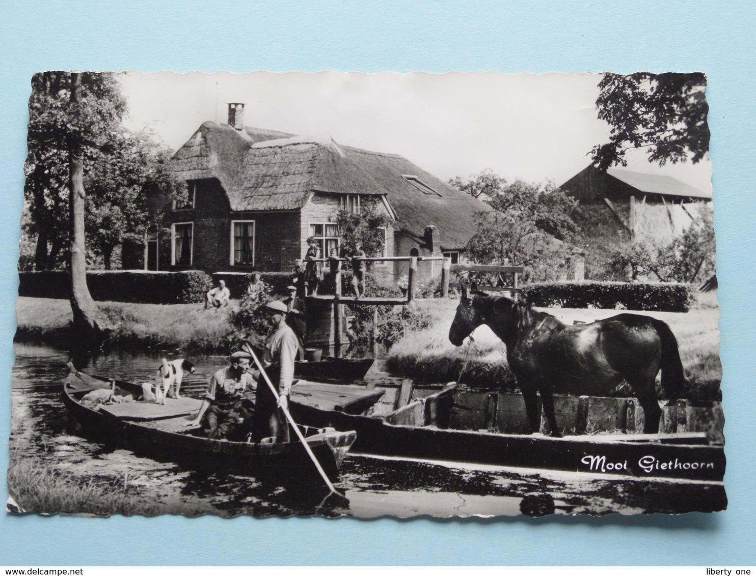 Mooi Giethoorn Hotel-Café-Restaurant " Hollands ( Copyright M.S. ) Anno 1965 ( Kleefbandrestant / Details Zie Foto's ) ! - Giethoorn