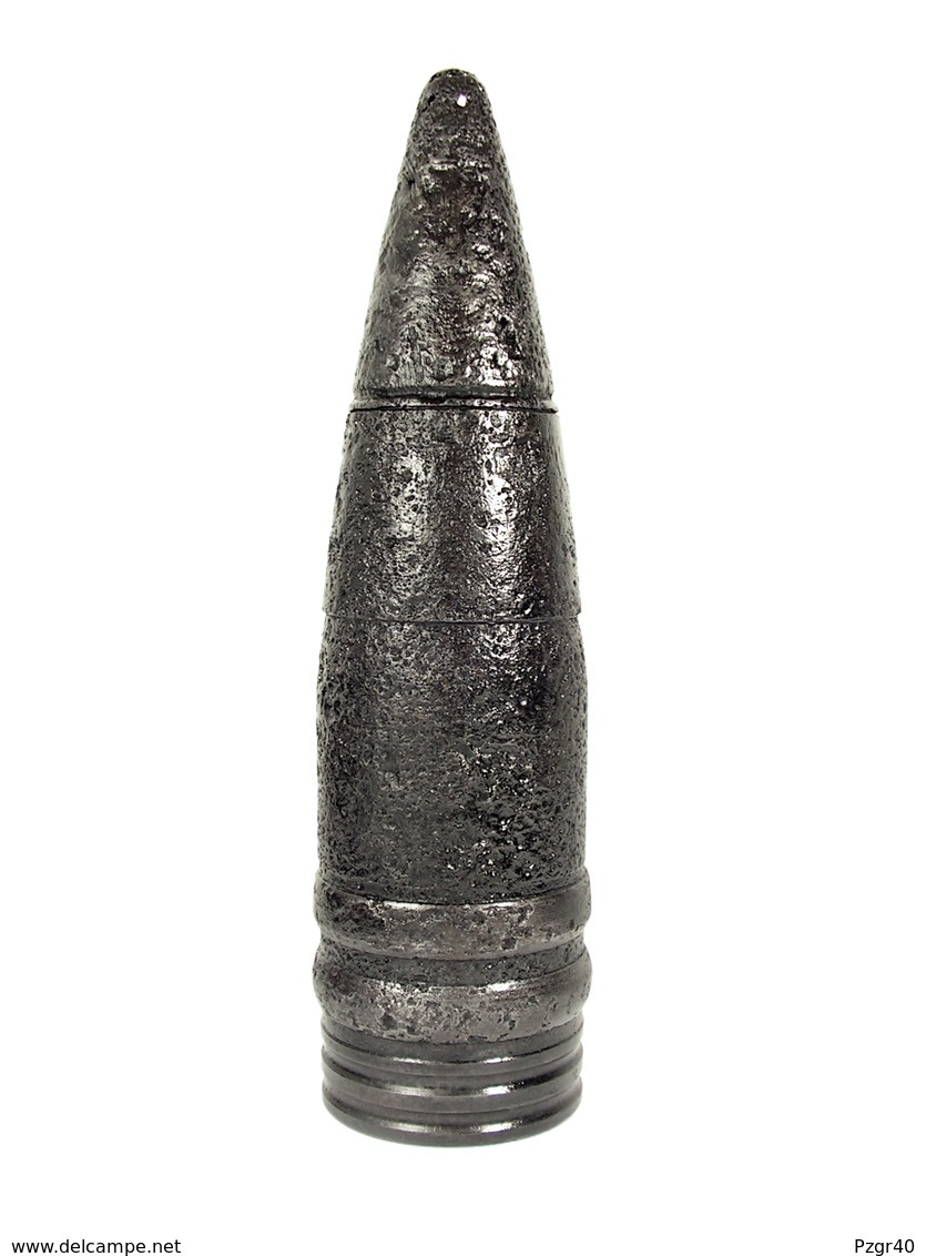 German Shell 8,8 Cm Pzgr 39 Tank King Tiger II Allemand Char Tigre Royal Inerte Obus WWII - Armes Neutralisées