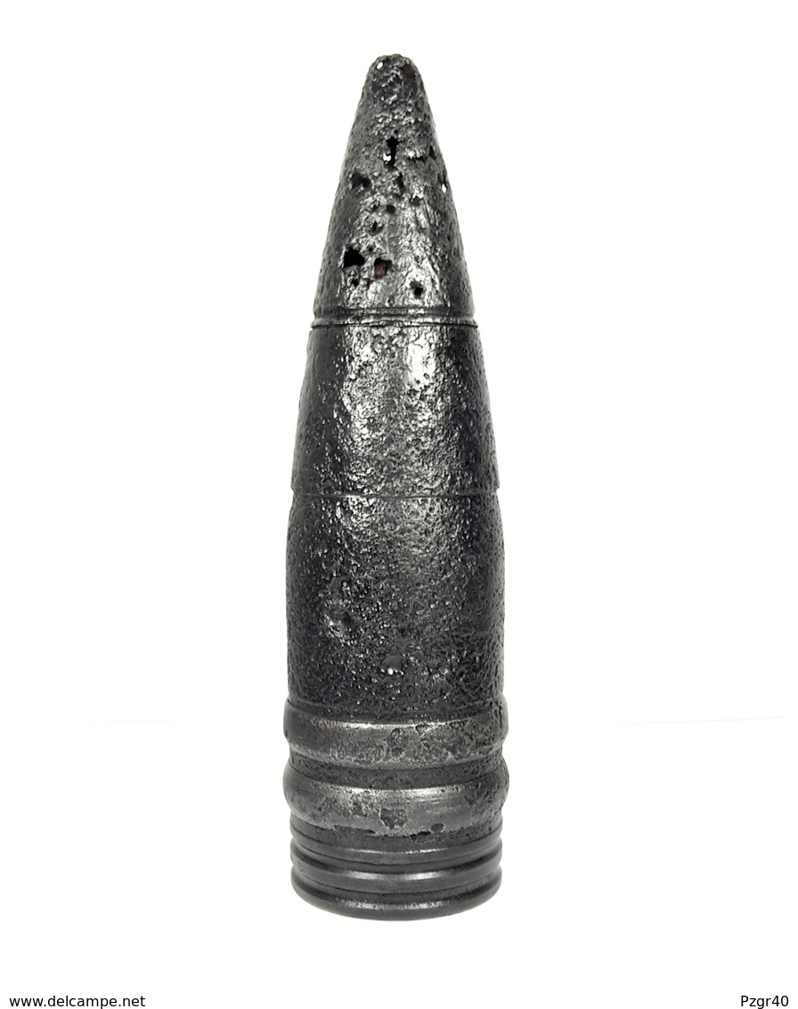 German Shell 8,8 Cm Pzgr 39 Tank King Tiger II Allemand Char Tigre Royal Inerte Obus WWII - Armes Neutralisées