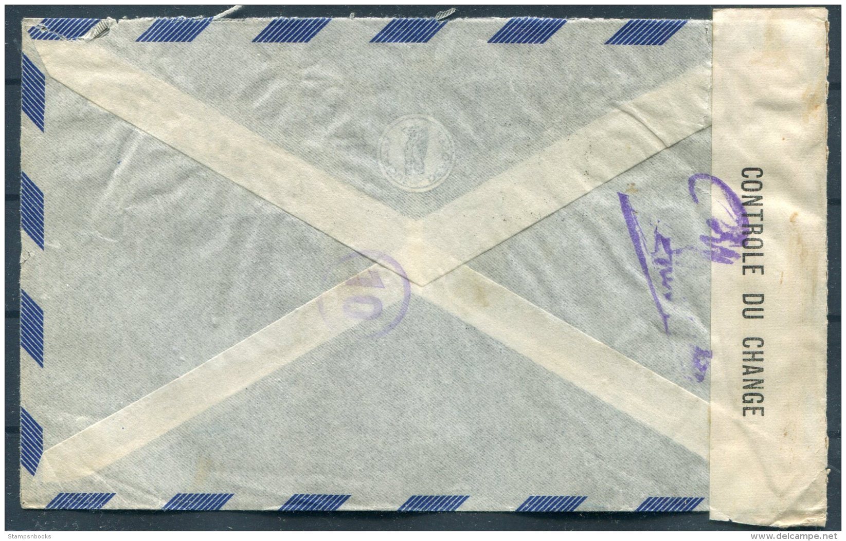 Greece Bank Of Athens Censor Airmail Cover - Banque De Commerce, Bruxelles Belgium. Jusqu'a Par Avion - Covers & Documents