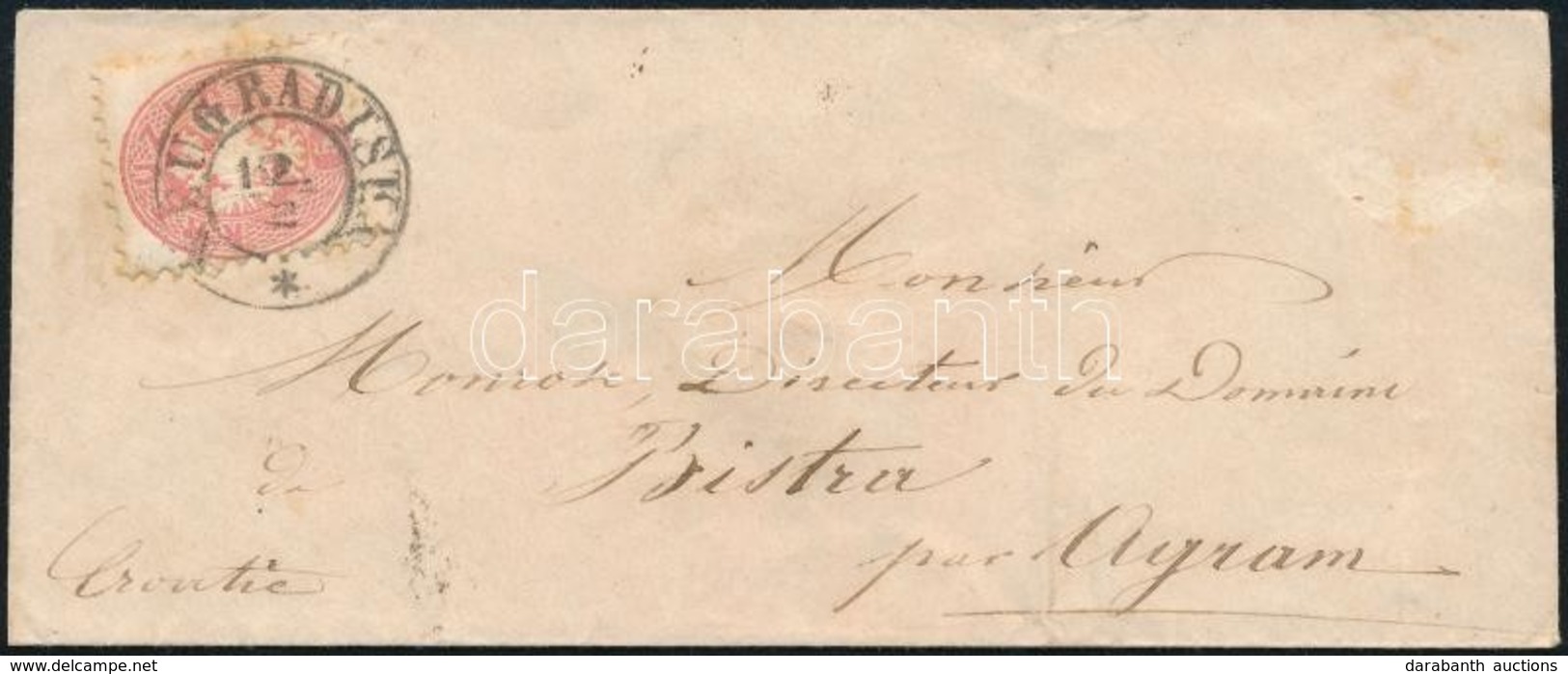 1867 5kr Levélen ,,NEUGRADISKA' - ,,AGRAM' - ,,BISTRA' - Altri & Non Classificati