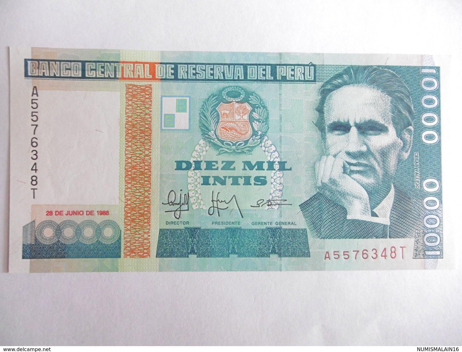 PEROU-BILLET DE 10000 INTIS-1988-NEUF/UNC - Peru