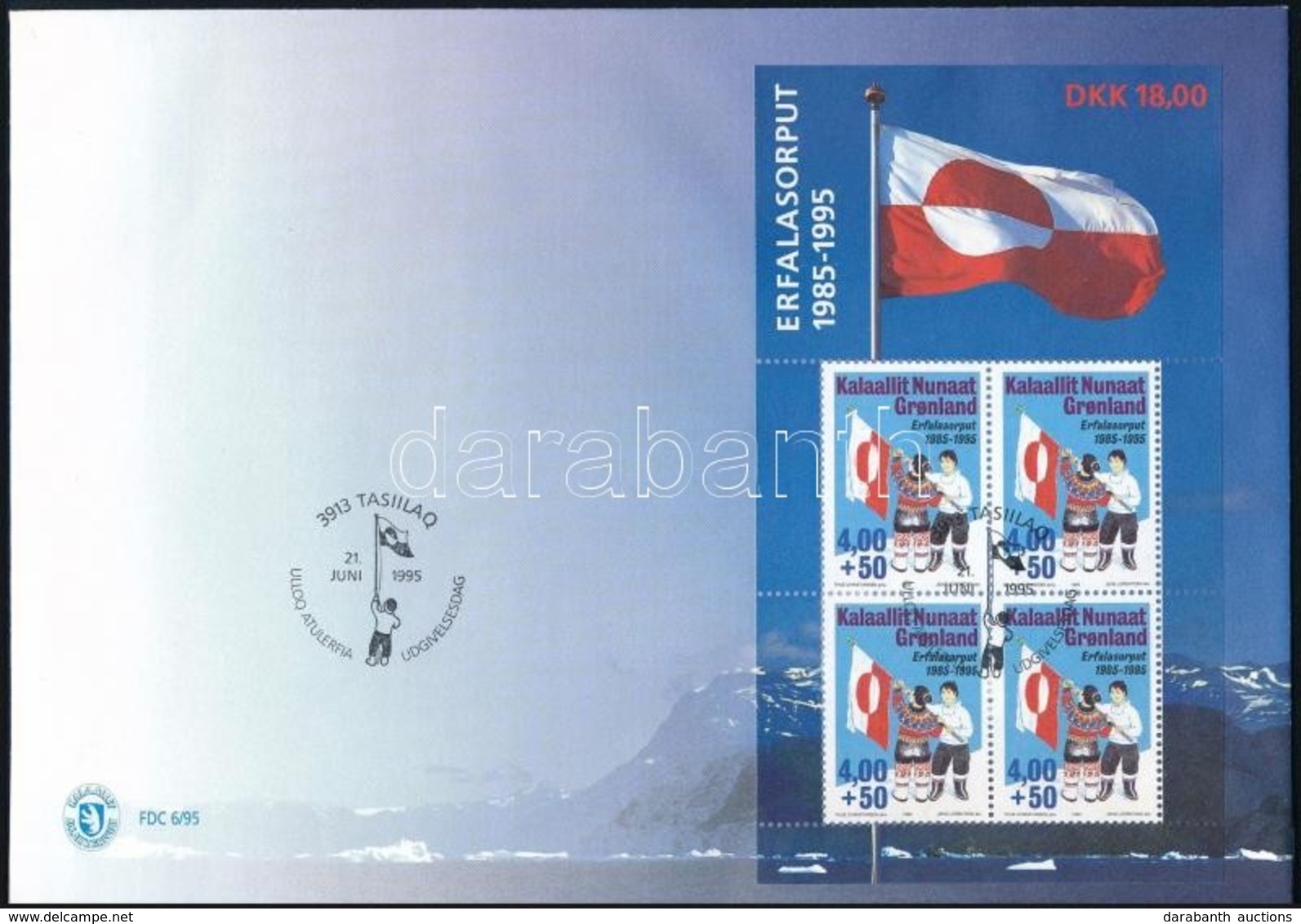 1995 Zászló Blokk Mi 9 FDC-n - Altri & Non Classificati