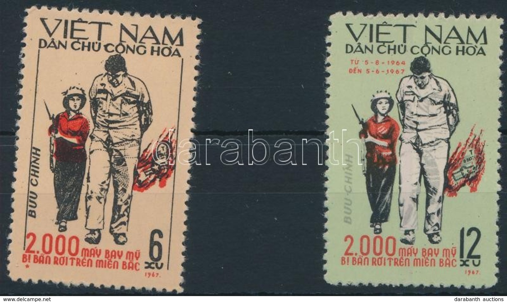 ** 1967 Repül?k Vietnám Felett Sor Mi 481-482 - Altri & Non Classificati
