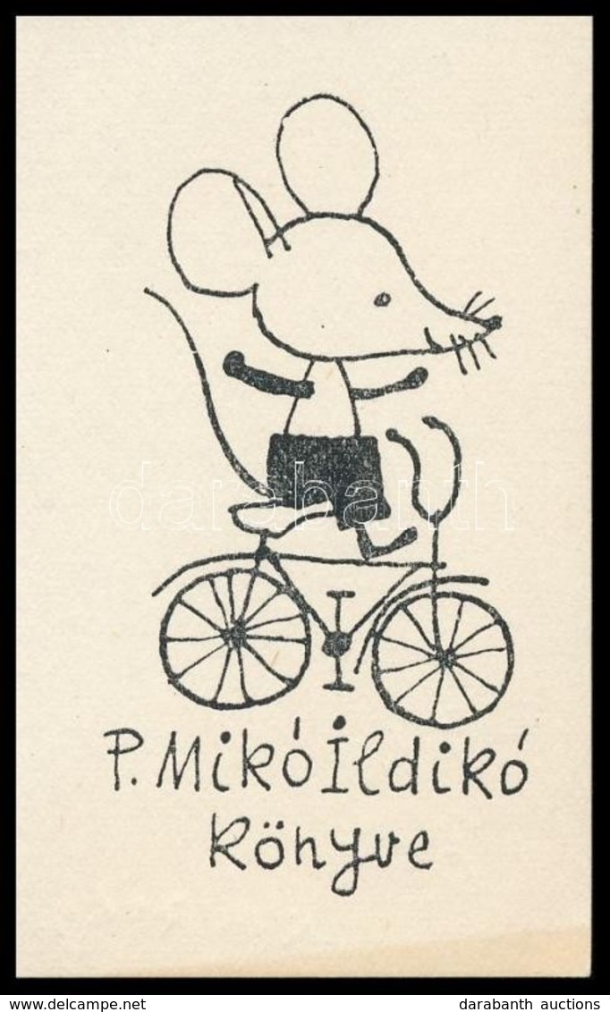 Reich Károly (1922-1988): Ex Libris P Mikó Ildikó. Klisé, Papír, Jelzés Nélkül, 7,5×4,5 Cm - Altri & Non Classificati