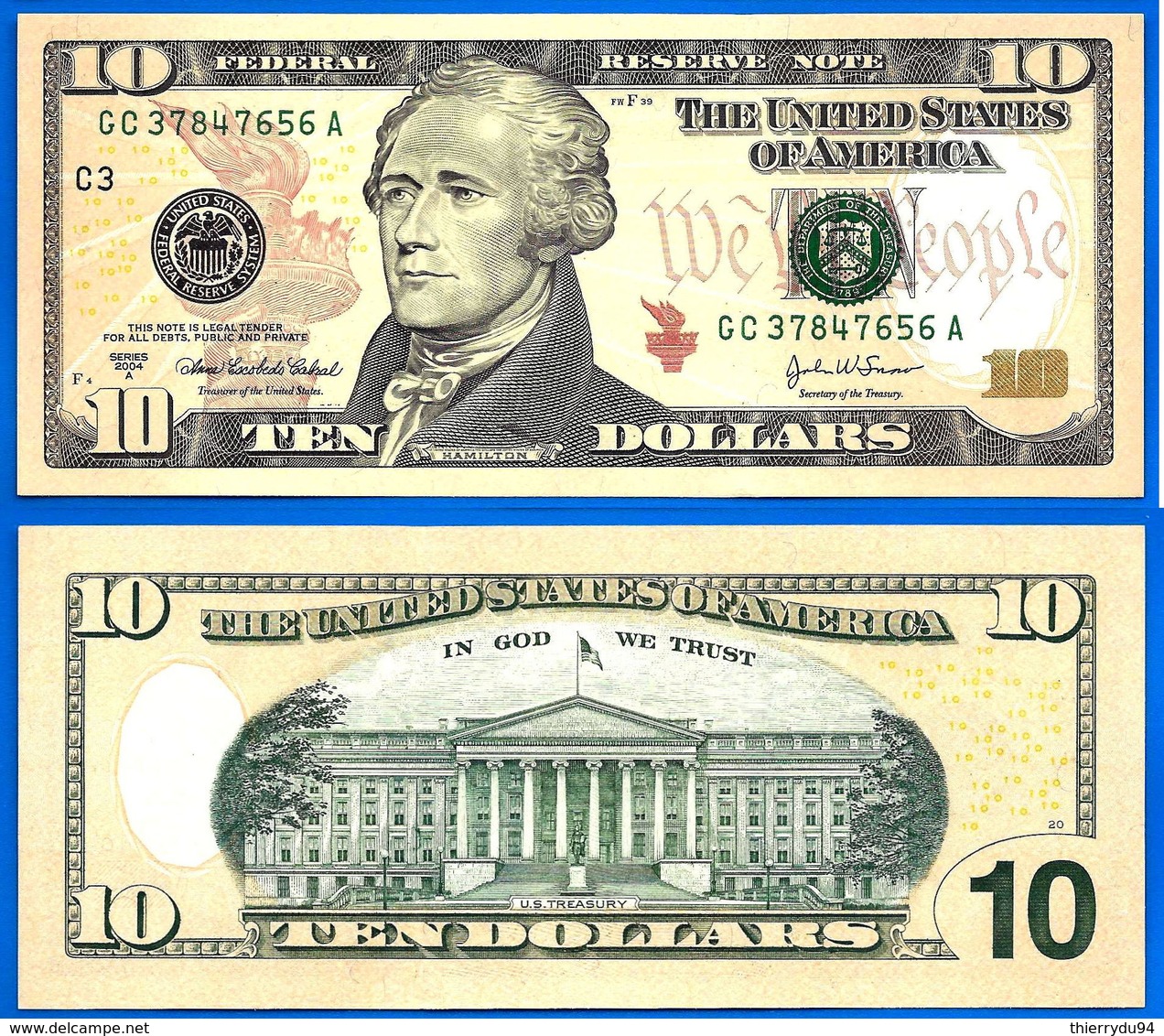 USA 10 Dollars 2004 A Neuf UNC Mint Philadelphie C3 2004A Philadelphia  Etats Unis United States Dollar Skrill Paypal - Billets De La Federal Reserve (1928-...)