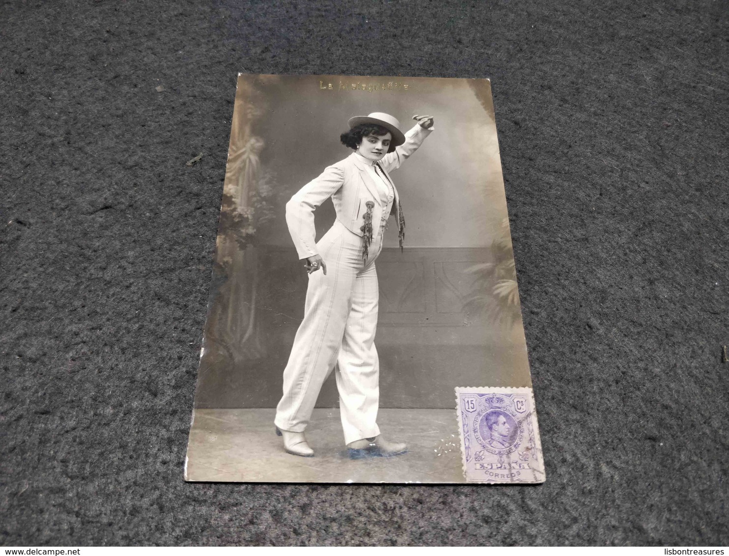 ANTIQUE PHOTO POSTCARD SPAIN DANCING GIRL " LA MALAGUENITA" CIRCULATED EARLY XX - Ritratti