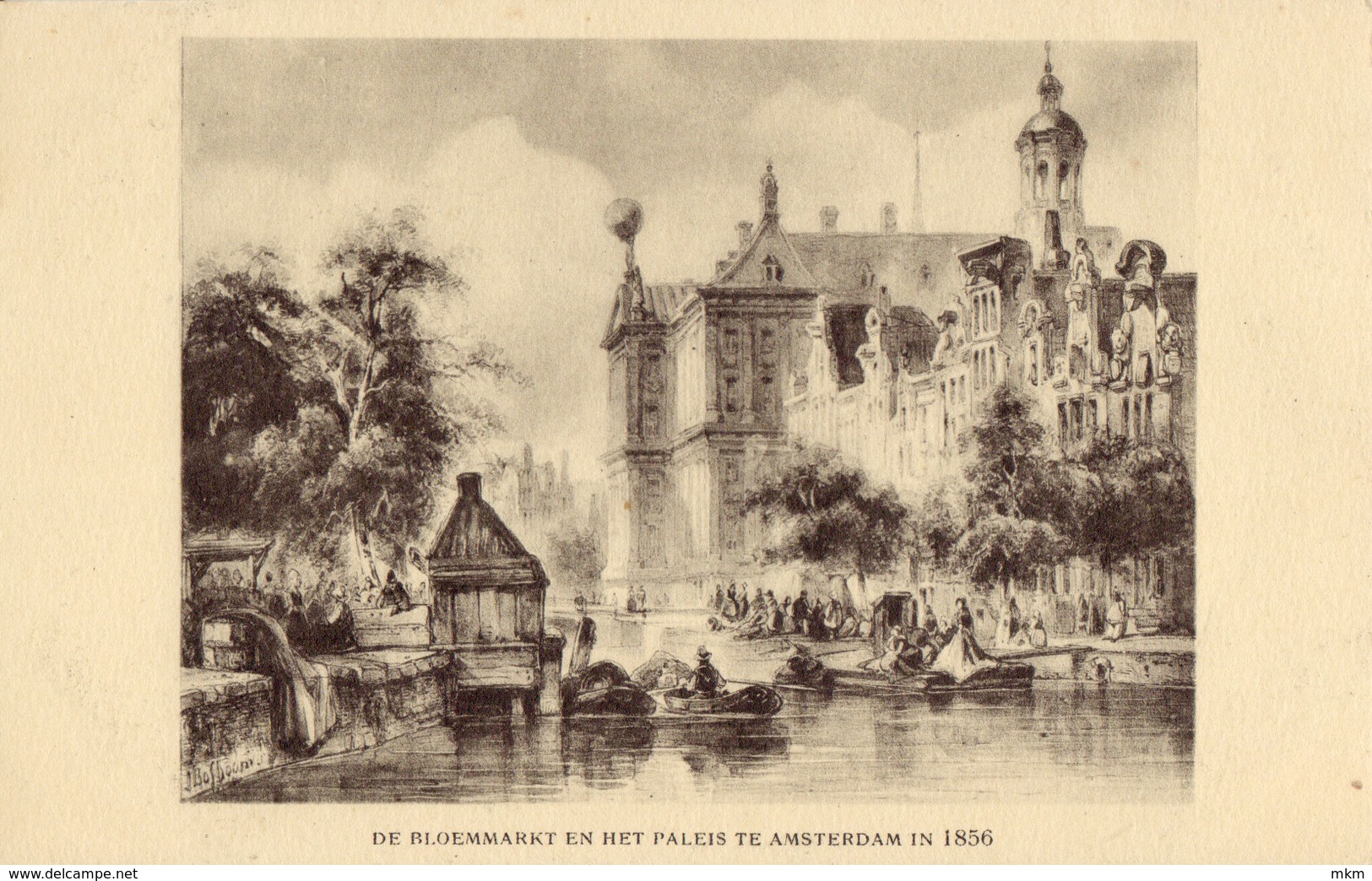 Bloemenmarkt En Het Paleis In 1836 - Amsterdam