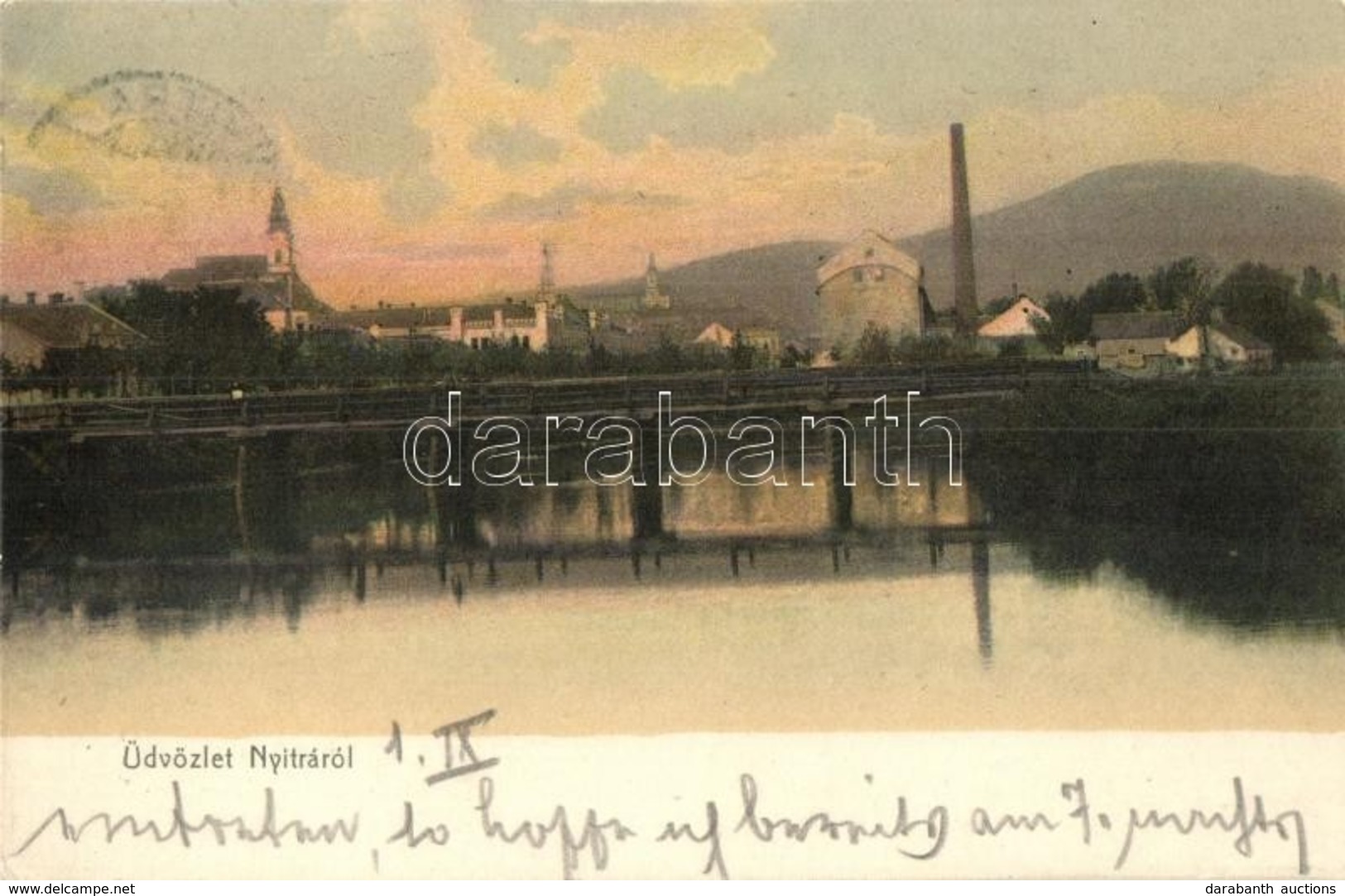 T2 1907 Nyitra, Nitra; Folyó, Híd, G?zmalom / River, Bridge, Steam Mill - Non Classificati