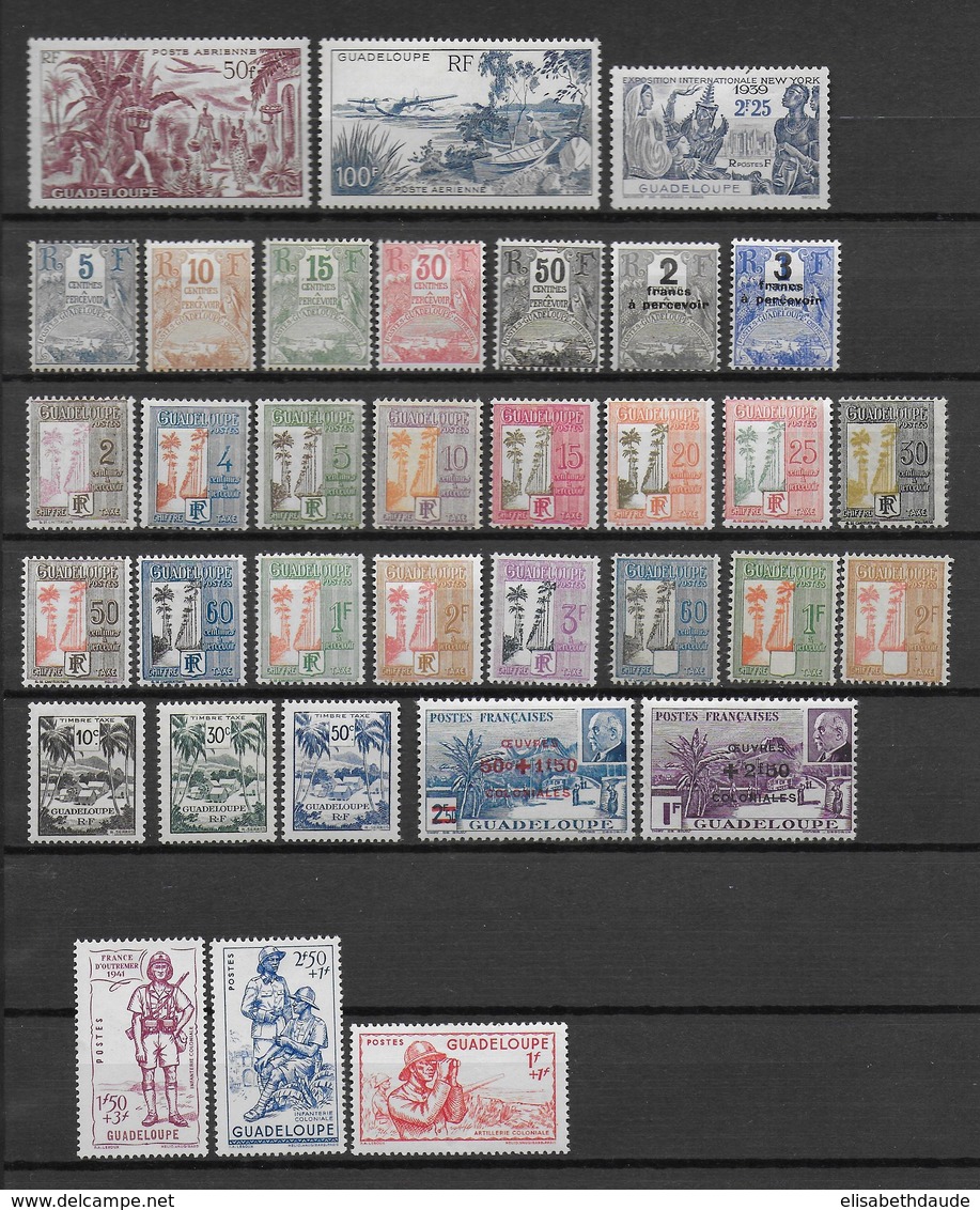 GUADELOUPE - COLLECTION */(*)/Ob TB/QUELQUES RARES AVEC PETITS DEFAUTS ET SERIES SOUVENT INCOMPLETES - COTE = 450 EUR - Unused Stamps