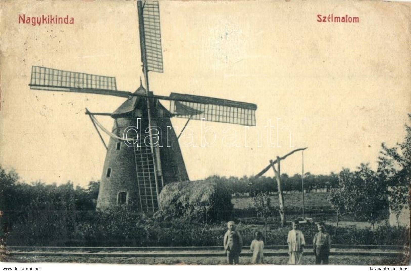 * T3/T4 1909 Nagykikinda, Kikinda; Szélmalom. W.L. Bp. 2138. / Windmill (r) - Non Classificati