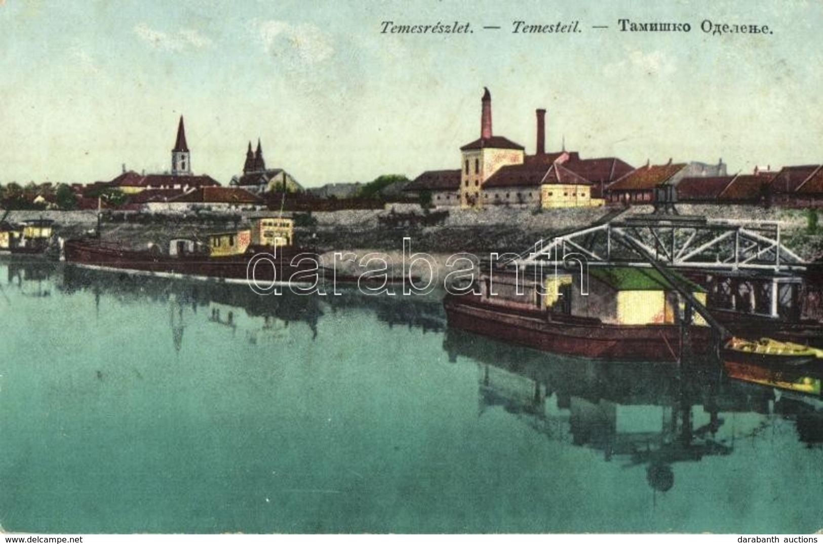 ** T2 Pancsova, Pancevo; Temes Part Uszályokkal, Kiadja Kohn Samu / Timis River With Barges - Non Classificati