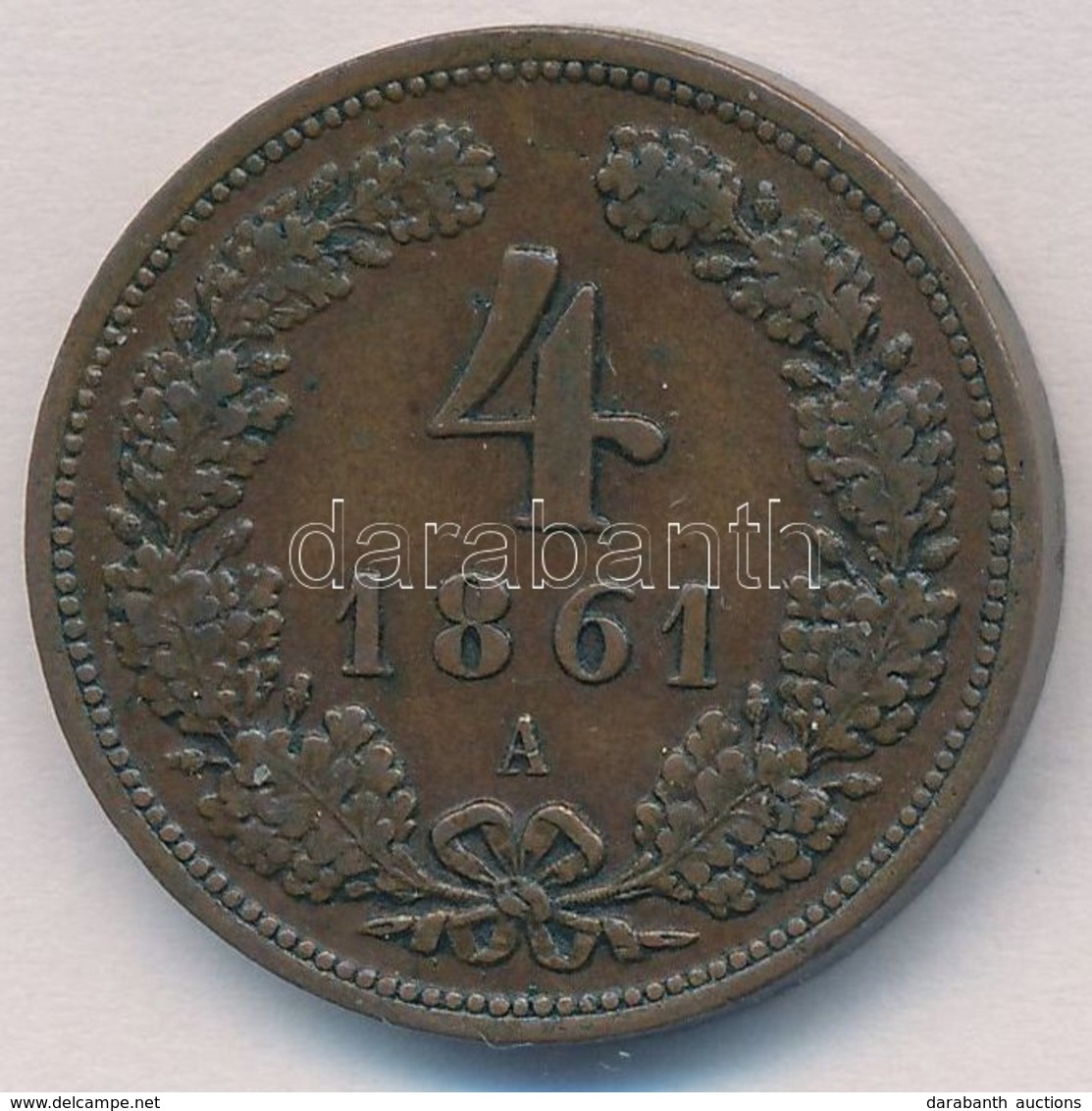 Ausztria 1861A 4kr Cu Bécs (13,47g) T:1- Apró Ph.
Austria 1861A 4 Kreuzer Cu Vienna (13,47g) C:AU Tiny Edge Error 
Kraus - Non Classificati