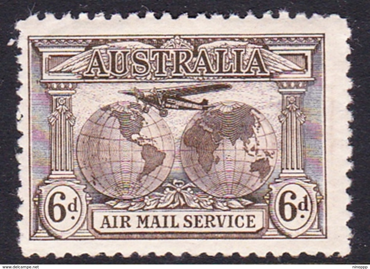 Australia SG 139 1931 Kingsford Smith's Flights,6d Sepia, Mint Hinged - Neufs