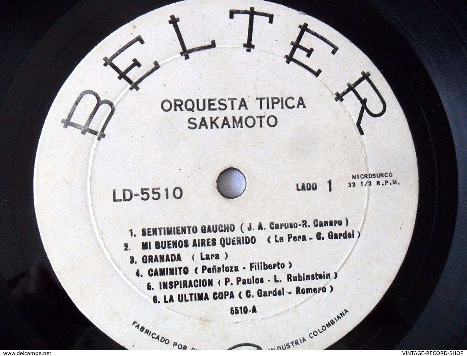 VINYL LP TANGO:-TANGOS-ORQUESTA TIPICA SAKAMOTO CAMINITO-NOSTALGIA-CUMPARSITA-UNO-BELTER VG+LP/V