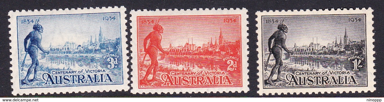 Australia SG 147-149 1934 Centenary Of Victoria Perf 10.5, Mint Never Hinged - Mint Stamps