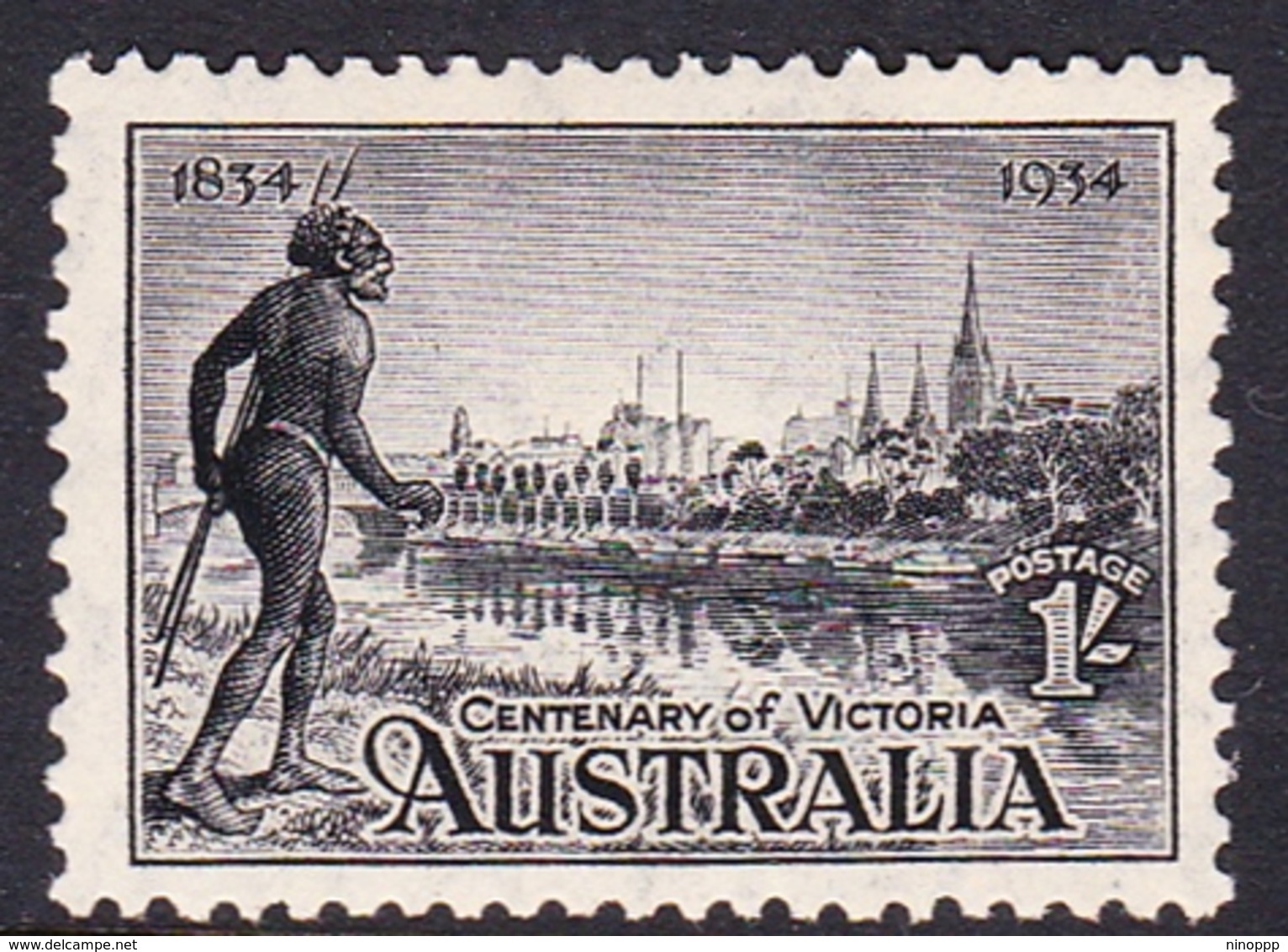 Australia SG 149 1934 Centenary Of Victoria 1 Sh Black Perf 11.5, Mint Never Hinged - Mint Stamps