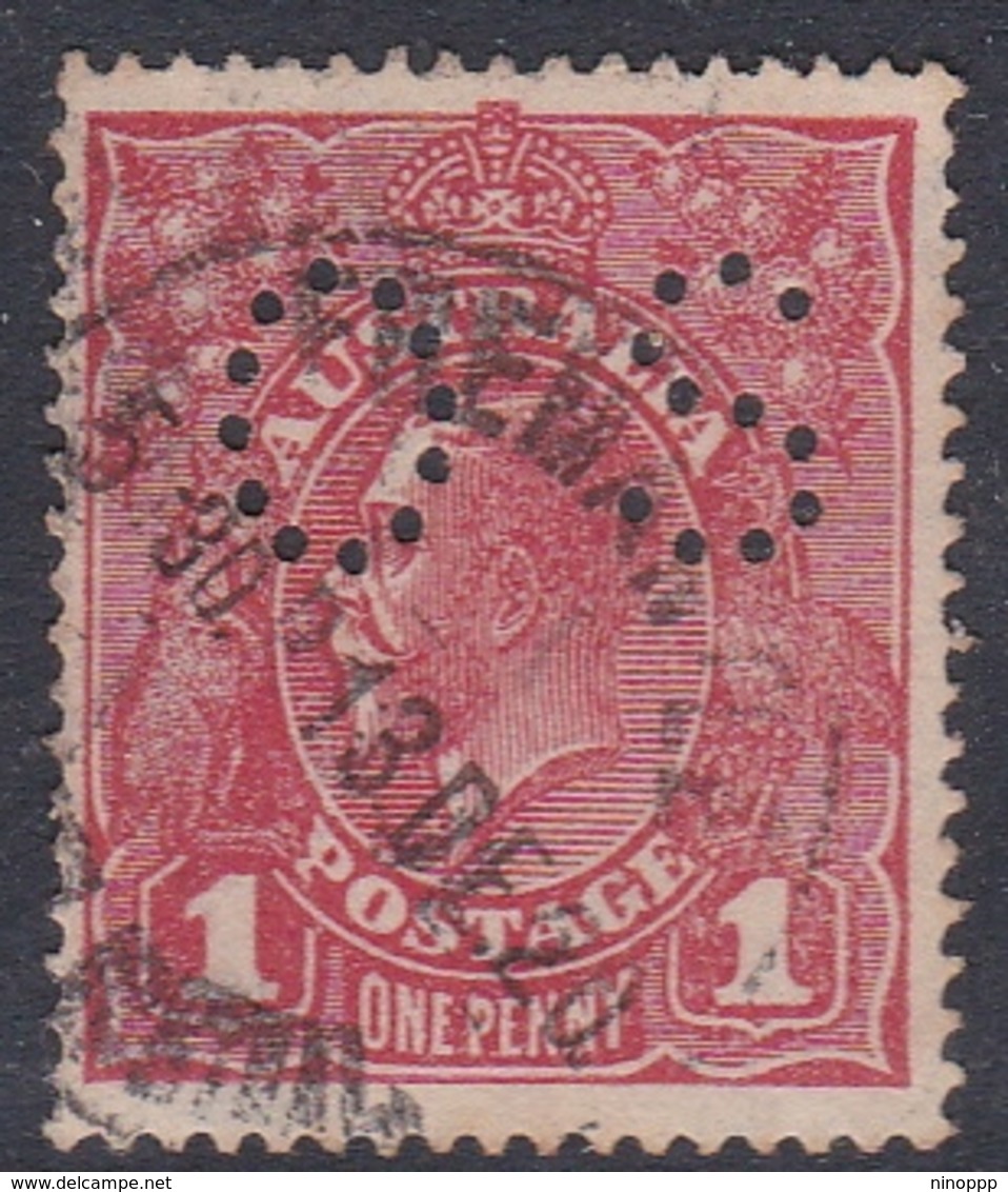 Australia SG O39 1914 King George V,1d Carmine,perforated Small OS, Used - Used Stamps