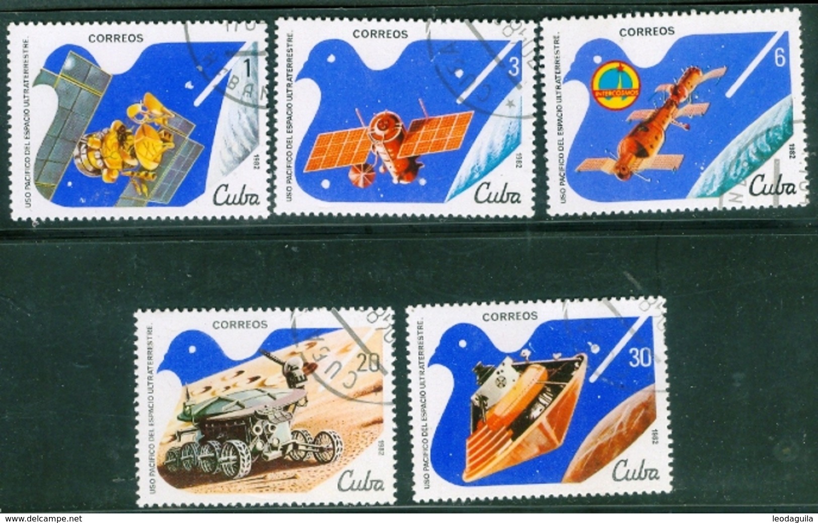 CUBA #2501-5   Peaceful Outer Space 5v  CTO - Gebraucht