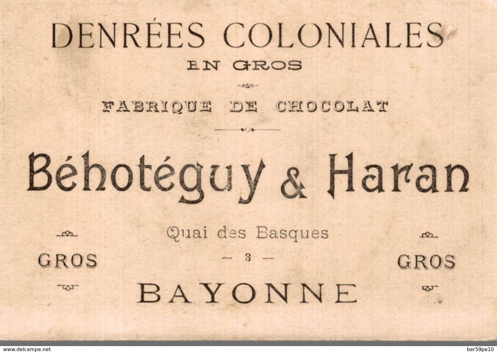 CHROMO DENREES COLONIALES BEHOTEGUY & HARAN BAYONNE BATAILLE DE FROESCHWILLER 6 AOUT 1870 - Autres & Non Classés