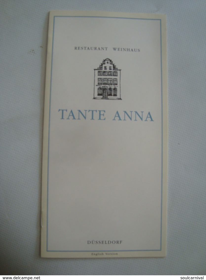 RESTAURANT WEINHAUS TANTE ANNA. DÜSSELDORF (ENGLISH VERSION) - DEUTSCHLAND, GERMANY, 1990 APROX. - Other & Unclassified