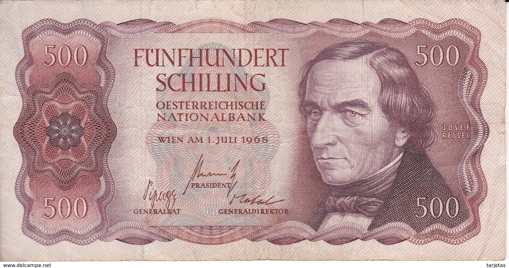 BILLETE DE AUSTRIA DE 500 SCHILLING DEL AÑO 1965 (BANKNOTE-BANK NOTE) - Austria