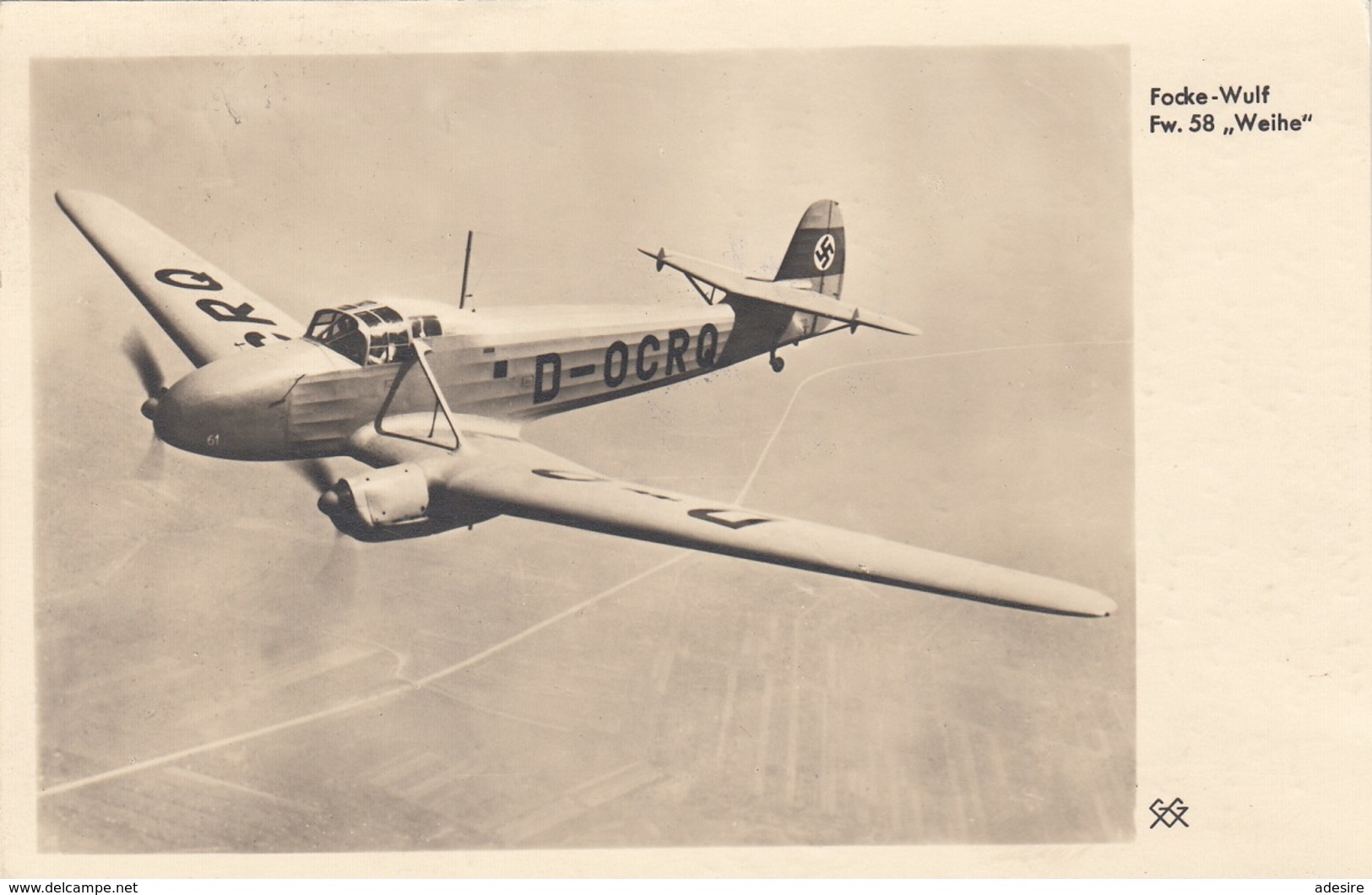 R! FOCKE WOLF - Fw.58 "Weihe", Mehrzweckfugzeug Übungsflug F.Blindflug, Orig.Karte Gel.als Feldpost 1940, Gute Erhaltung - Guerre 1939-45