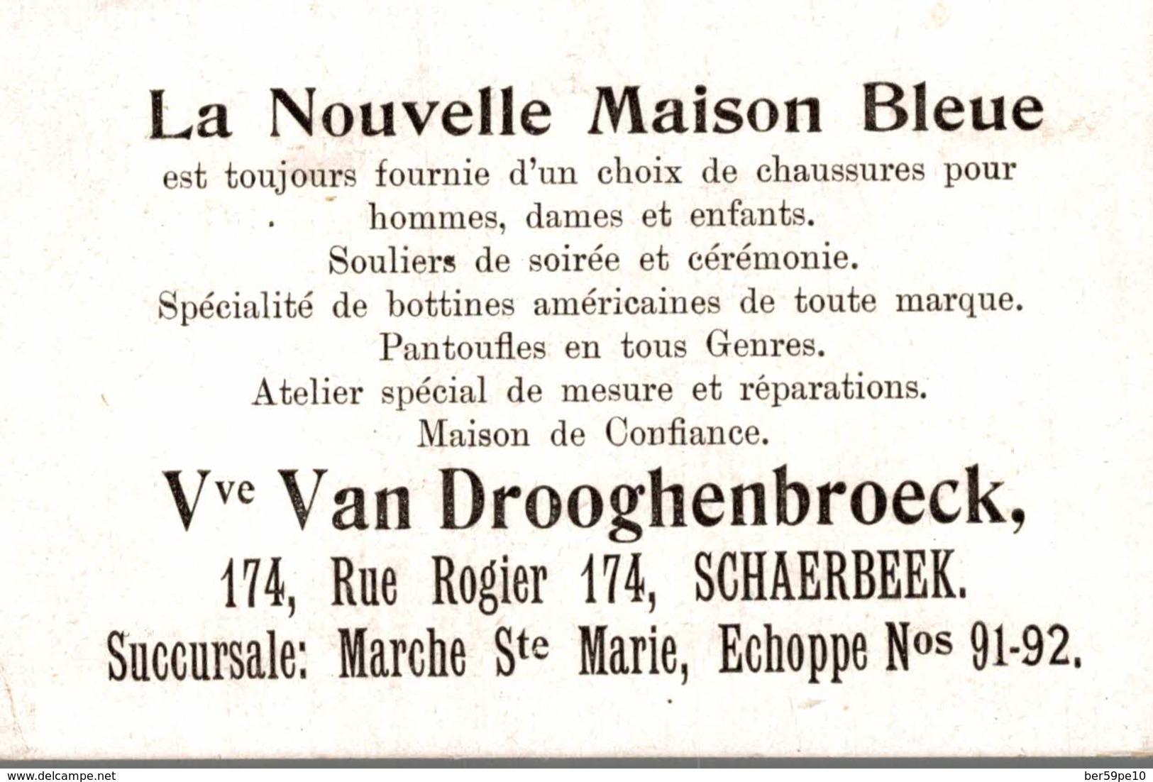 CHROMO  LA NOUVELLE MAISON BLEUE  Vve VAN DROOGHENBROEK SCHAERBEEK DIE FLUCHT VOR DEM GEWITTER - Autres & Non Classés