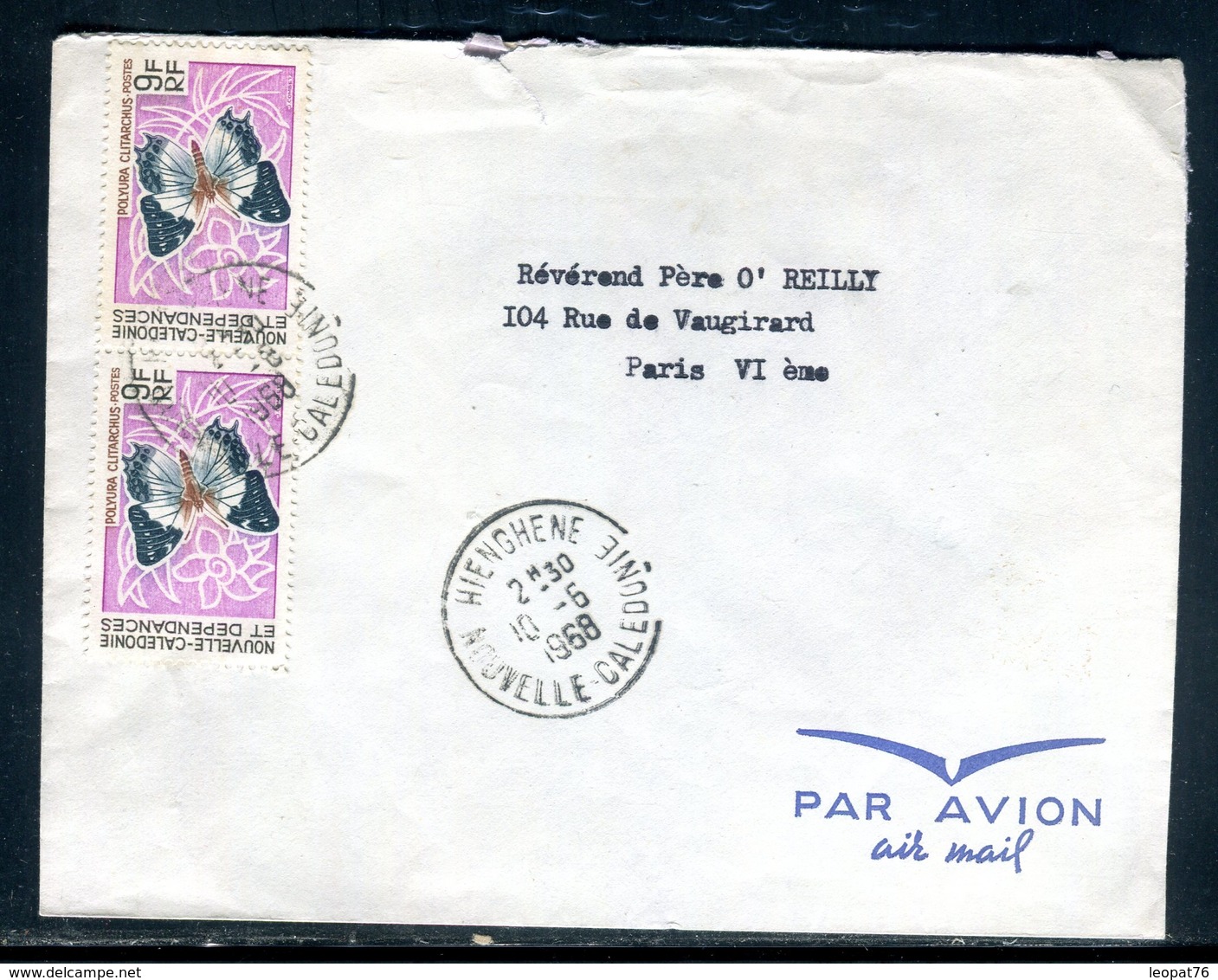 Nouvelle Calédonie - Enveloppe De Hienghene Pour Paris En 1968 - Ref J22 - Lettres & Documents