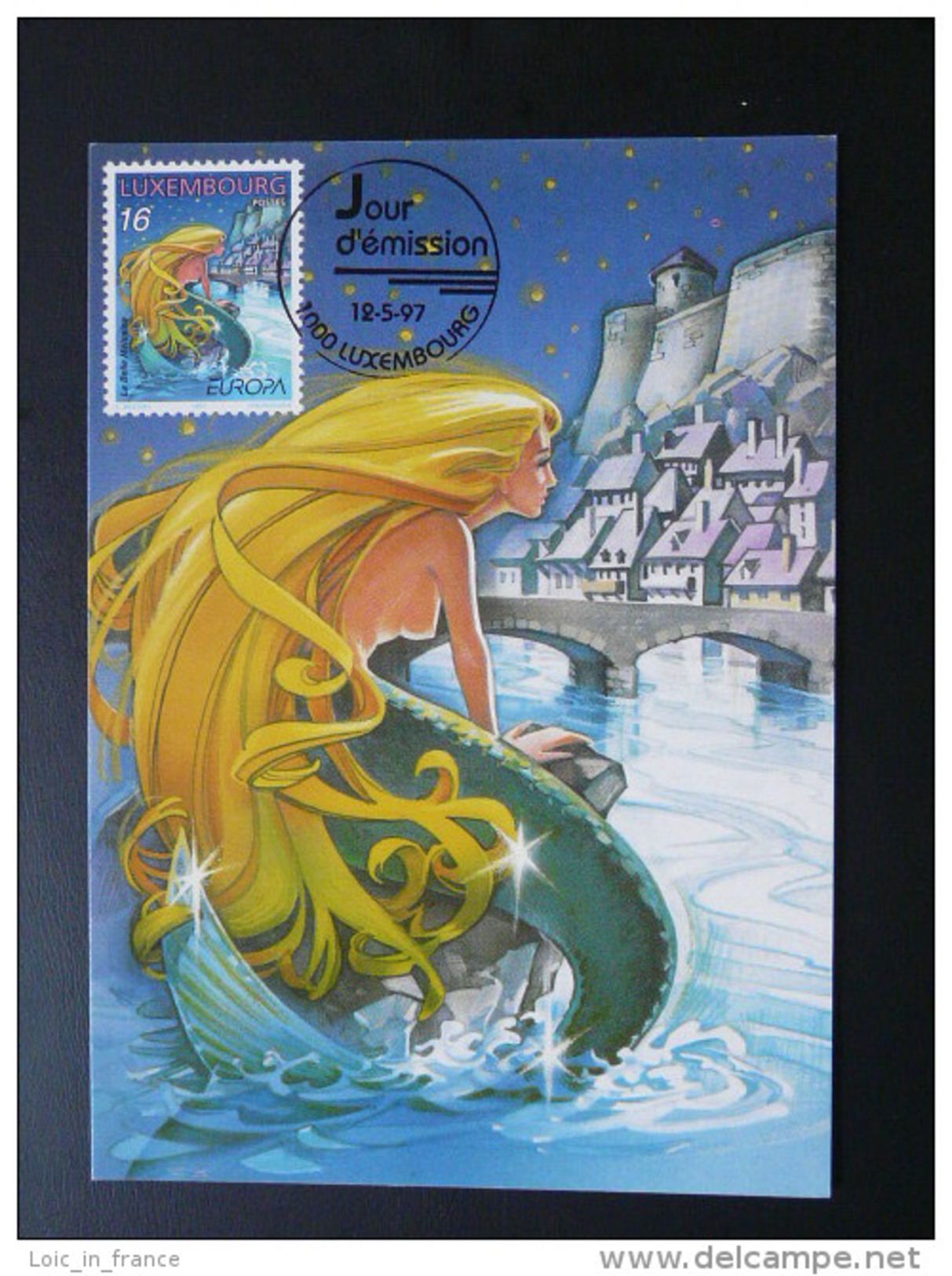 Carte Maximum Card Sirène Mermaid Pont Bridge Europa 1997 Luxembourg Ref 70860 - Cartes Maximum