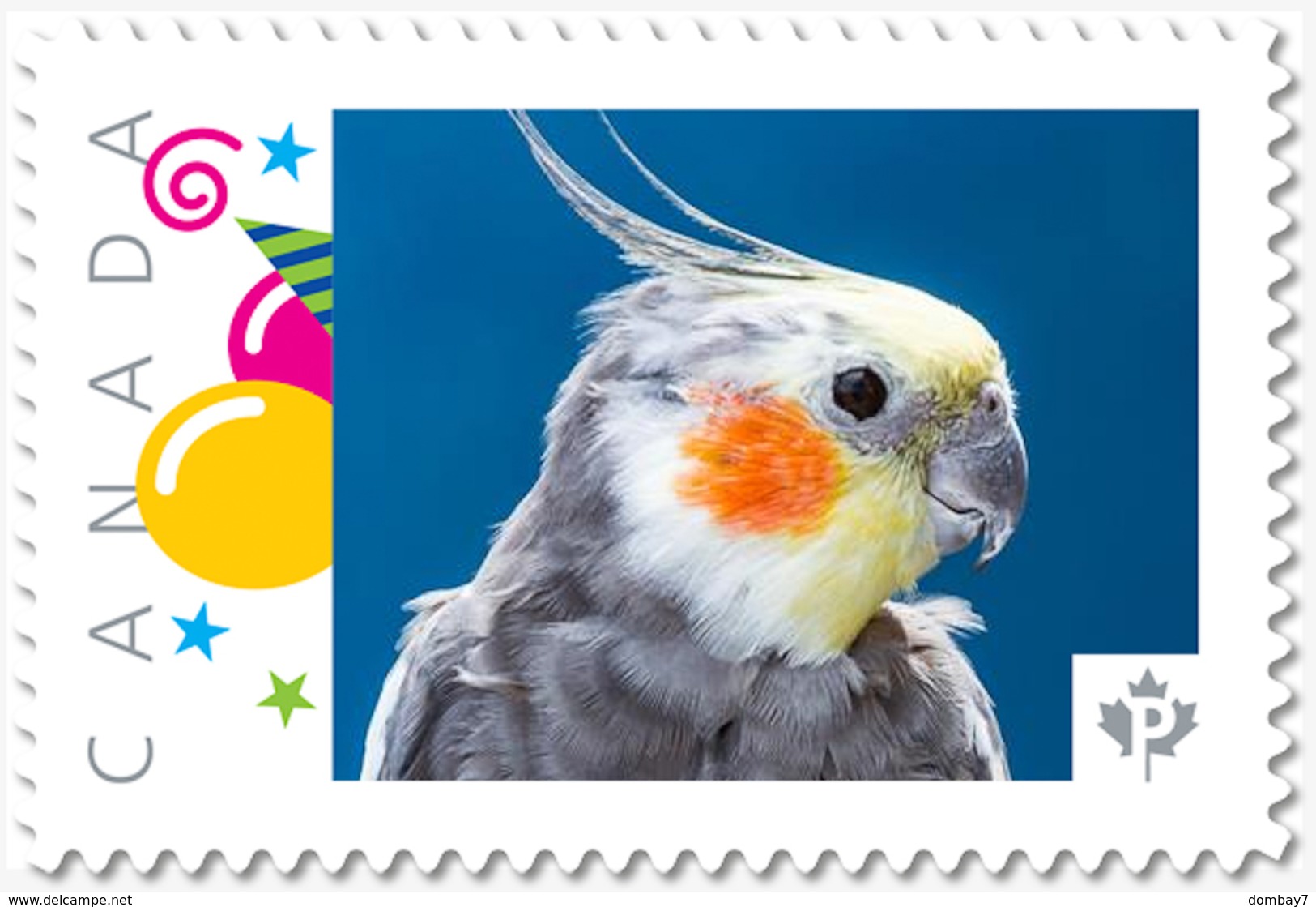 COCKATIEL PARROT, PAPPAGALLO, LORO, PAPAGEI, PERROQUET, EXOTIC Personalized Postage Stamp MNH Canada 2018 P18-06sn04 - Parrots