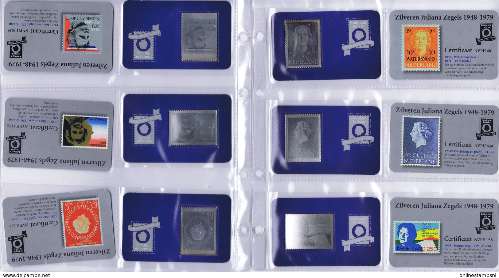 Collectie Van 12 Zilveren 3d Zegels Wilhelmina+Juliqana - NVPH - Variétés Et Curiosités
