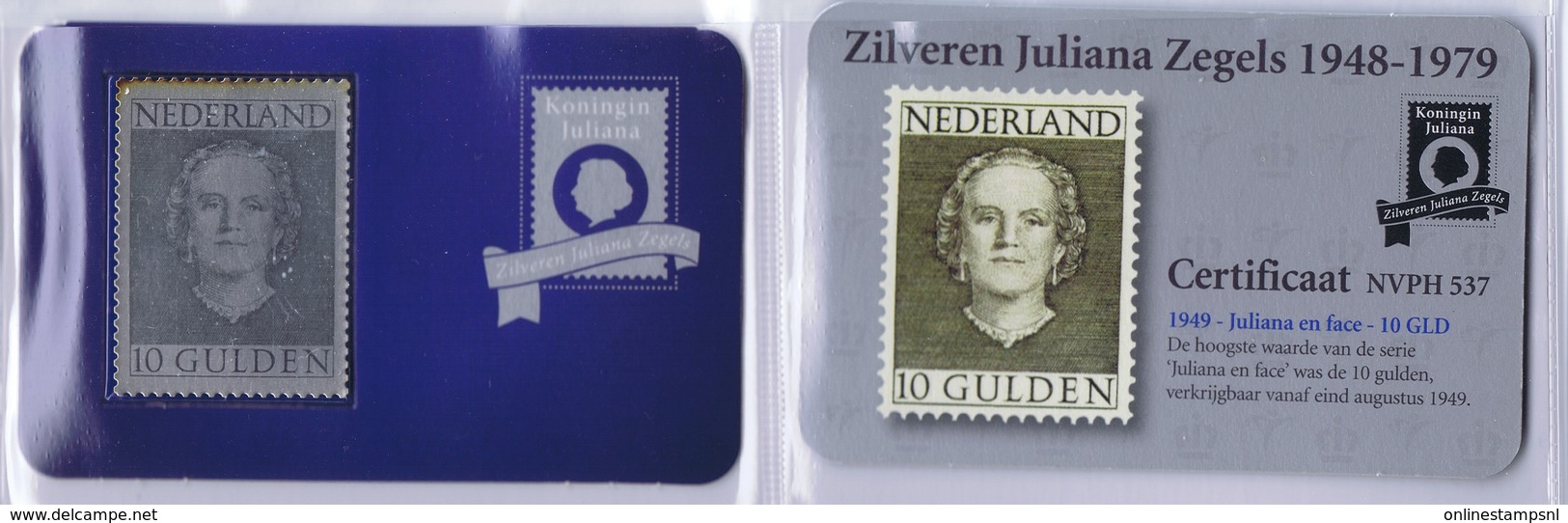 Collectie Van 12 Zilveren 3d Zegels Wilhelmina+Juliqana - NVPH - Errors & Oddities