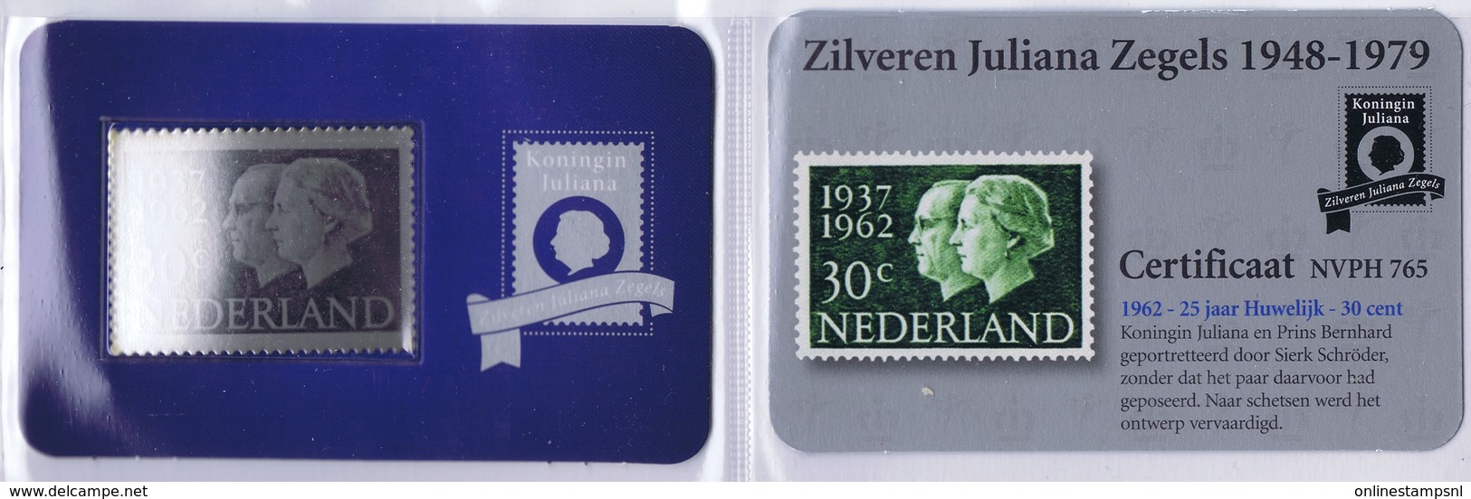 Collectie Van 12 Zilveren 3d Zegels Wilhelmina+Juliqana - NVPH - Variétés Et Curiosités