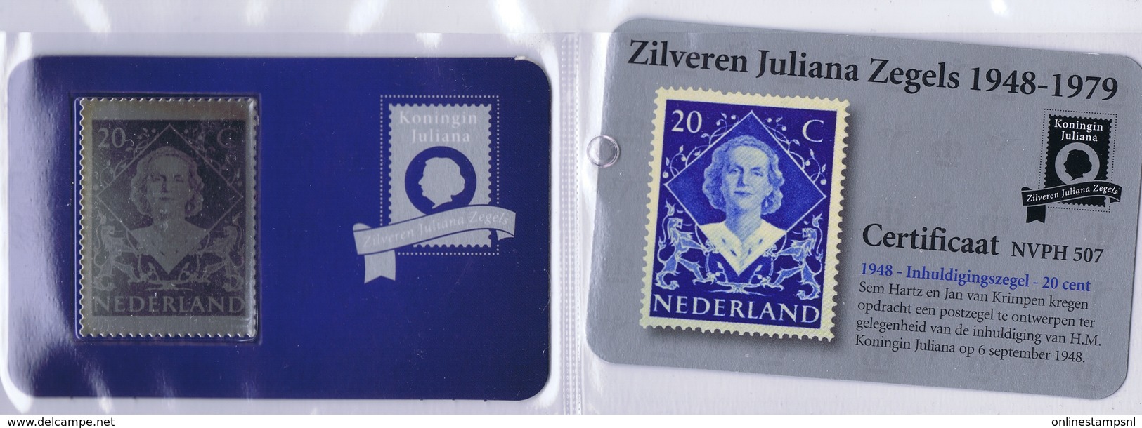 Collectie van 12 zilveren 3d zegels Wilhelmina+Juliqana - NVPH