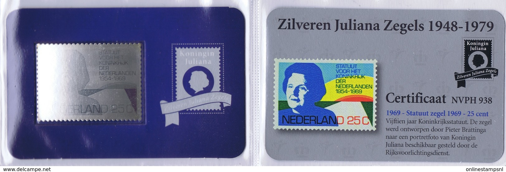 Collectie van 12 zilveren 3d zegels Wilhelmina+Juliqana - NVPH