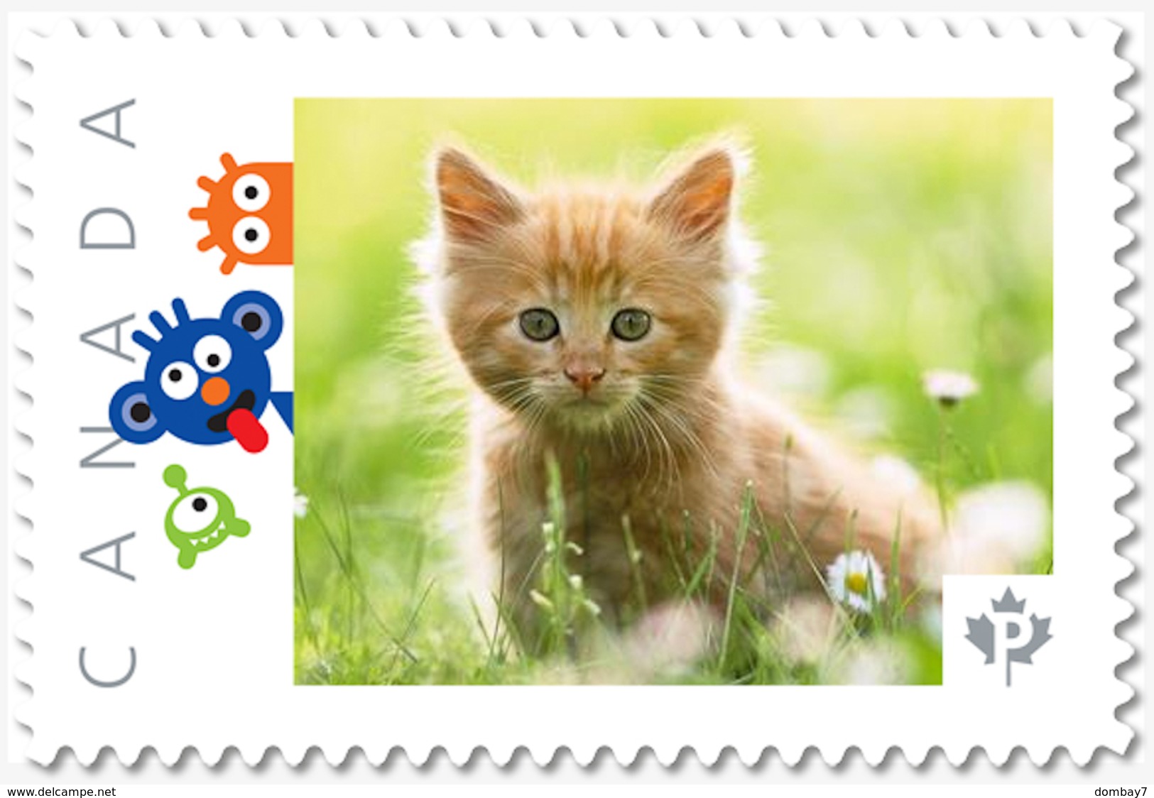 KITTEN IN GRASS : GATTO, GATTINO, CHAT, CHOTON, GATO, GATITO, KATZO, Kätzchen MNH Postage Stamp Canada 2018 P18-06sn12 - Domestic Cats