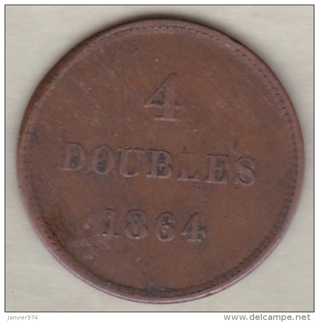 Guernesey 4 Doubles 1864 Bronze KM# 5 - Guernesey