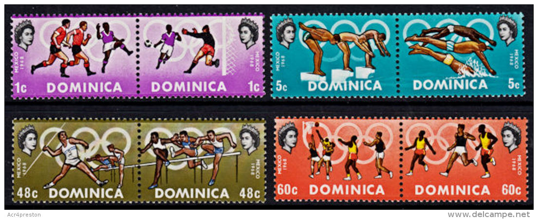 A0549 DOMINICA 1968, SG 237-44 Olympic Games, Mexico,  MNH - Dominica (1978-...)