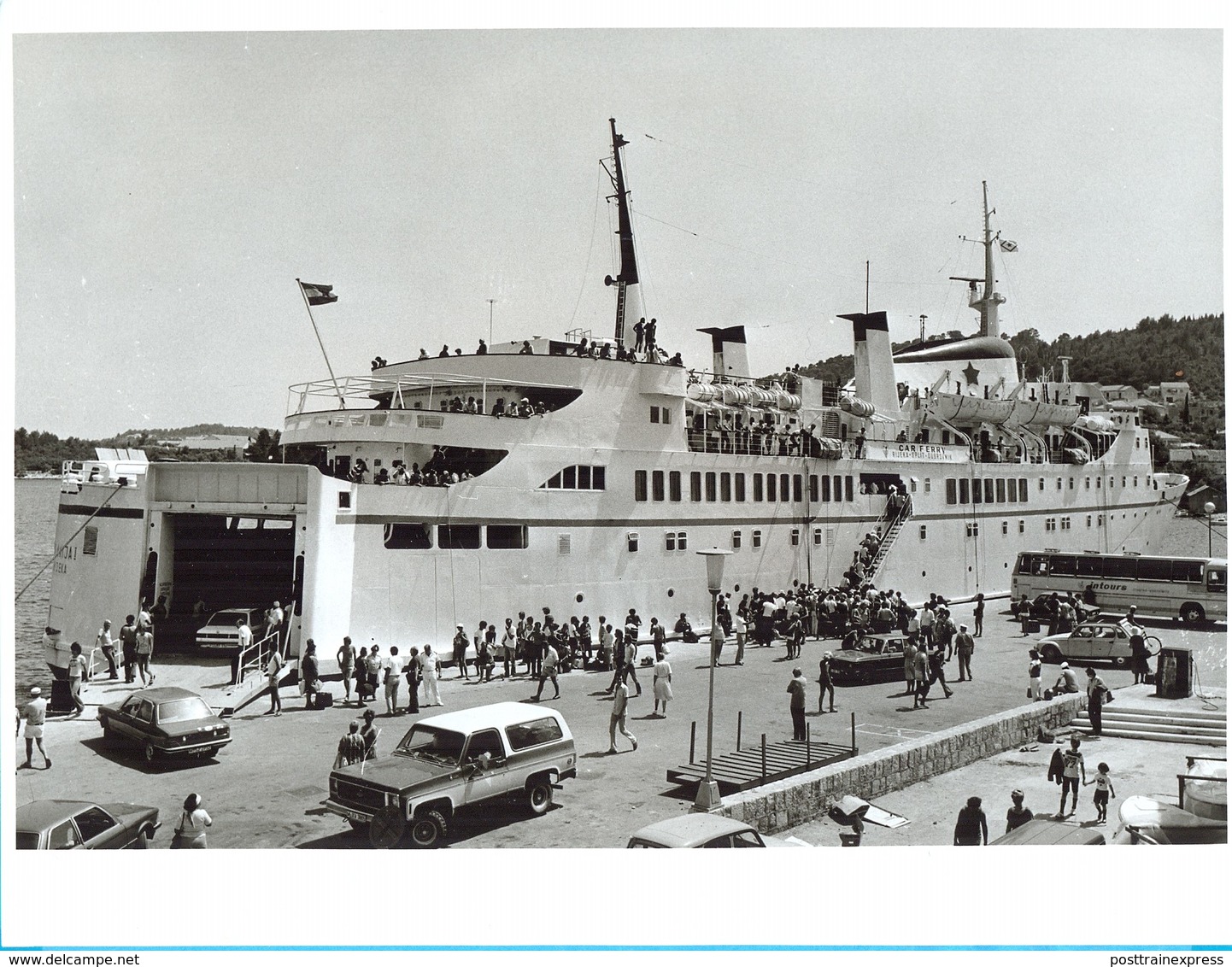 EX. YU. Croatia. The Car Ferry. `Slavija 1`.  Rijeka-Split-Dubrovnik. - Boats