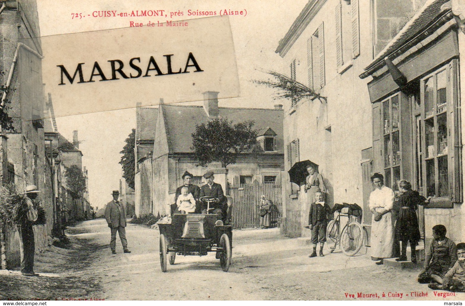 CPA  Cuisy En Almont   Rue De La Mairie - Autres & Non Classés