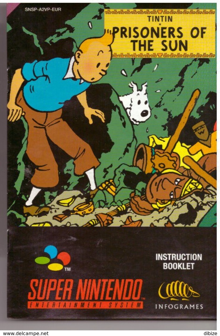 Cartouche Jeu Super Nintendo Tintin Le Temple Du Soleil - Other & Unclassified