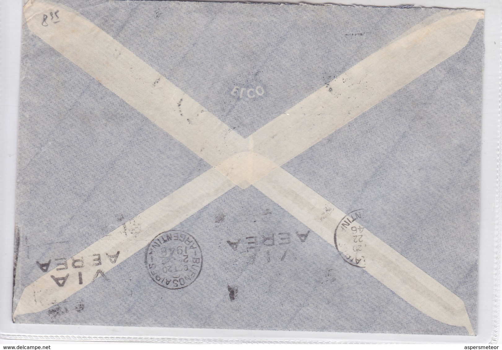 AIRMAIL CIRCULEE SUISE TO ARGENTINE OBLITERE GENEVE 1946. BANDELETA PARLANTE. - BLEUP - Sonstige & Ohne Zuordnung