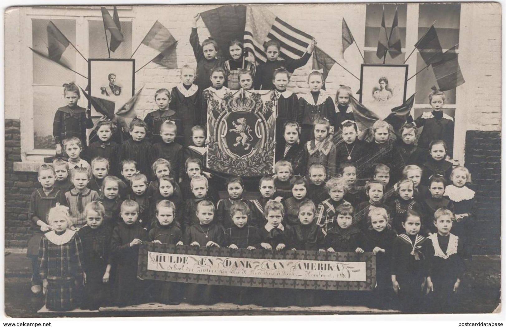 Hulde En Dank Aan Amerika - School Der Zusters Van Den H. Sint-Vincentius A Paulo - Hoeylaert -  Hoeilaart 1918 - Hoeilaart