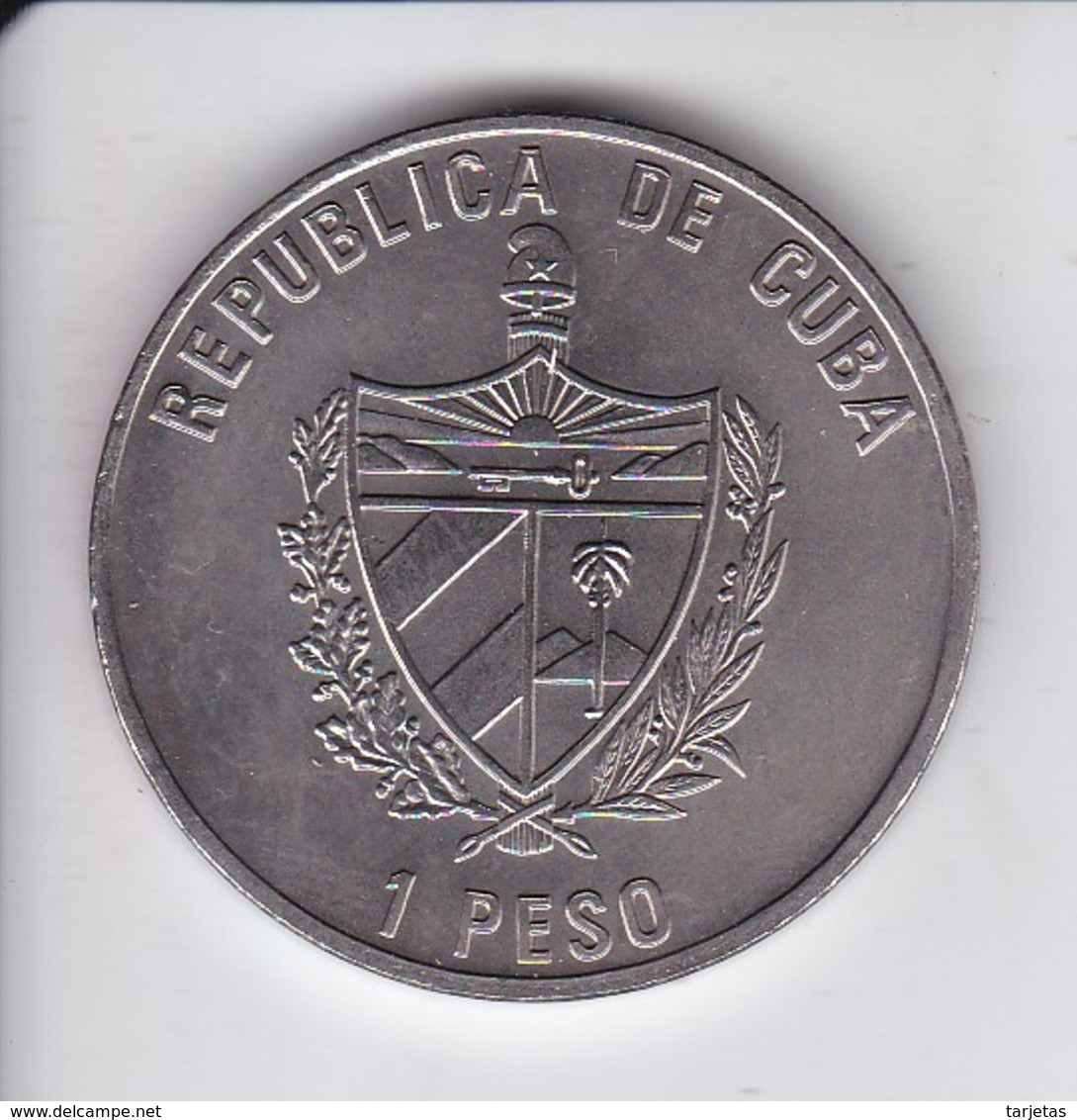 MONEDA DE CUBA DE 1 PESO DEL AÑO 2000  DE LA AMBULANCIA MARITIMA BUENAVENTURA (COIN) - Cuba