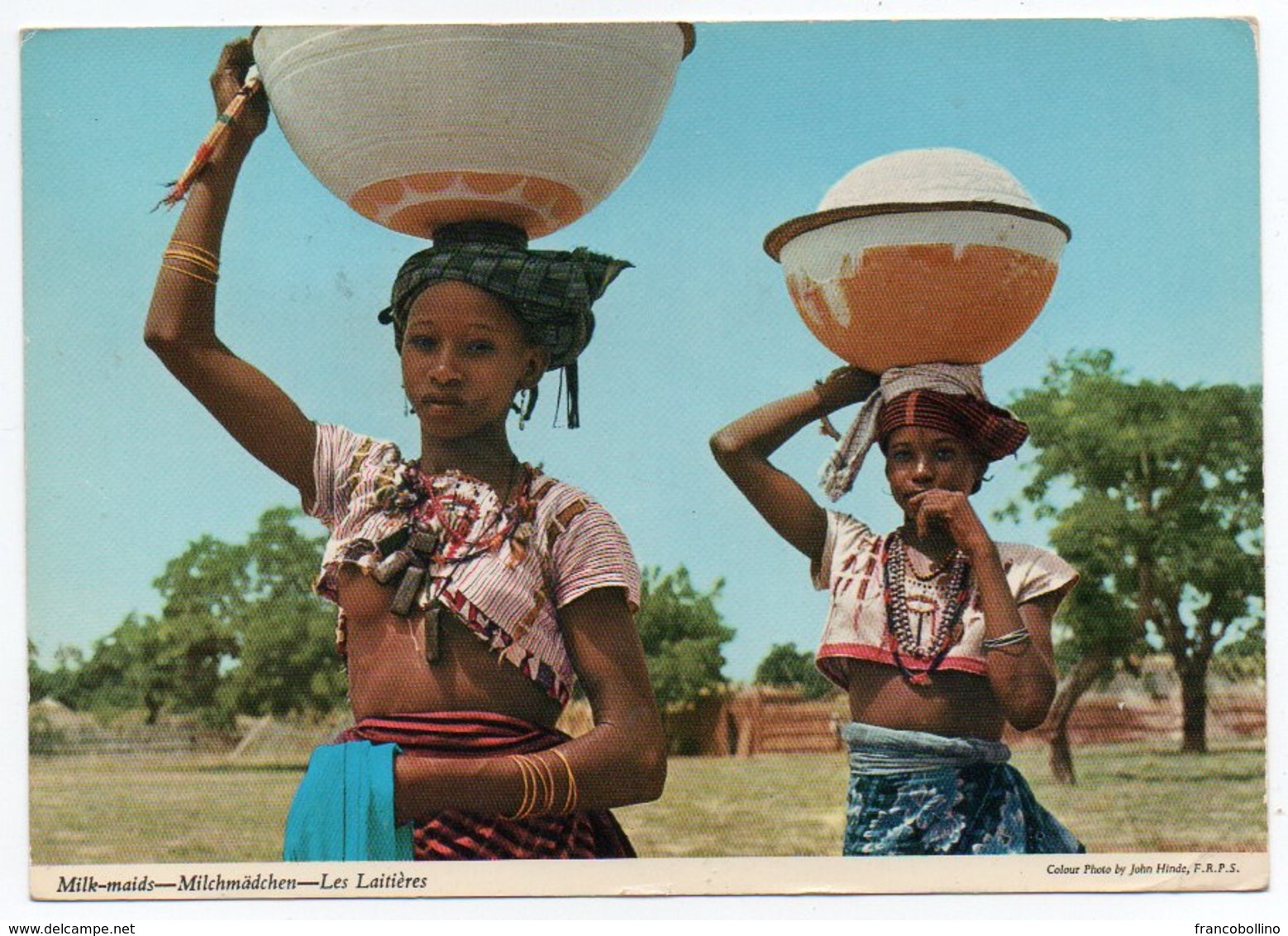 AFRICA - MILK-MAIDS (PUBL.JOHN HINDE) / YOUNG GIRLS / SEINS NUS-BREAST NUDE / WITH KENYA THEMATIC STAMPS - Kenia